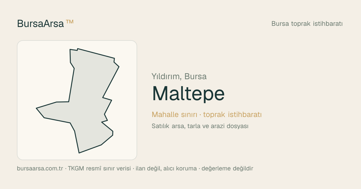 Maltepe (Yıldırım) mahalle sınırı, TKGM kadastro verisi