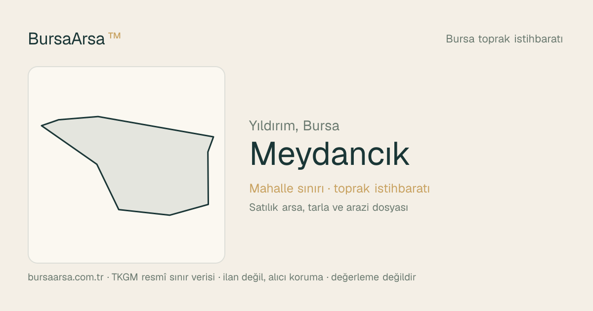 Meydancık (Yıldırım) mahalle sınırı, TKGM kadastro verisi