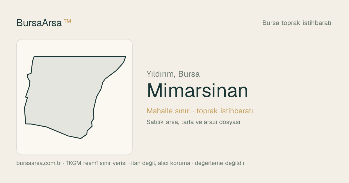 Mimarsinan (Yıldırım) mahalle sınırı, TKGM kadastro verisi