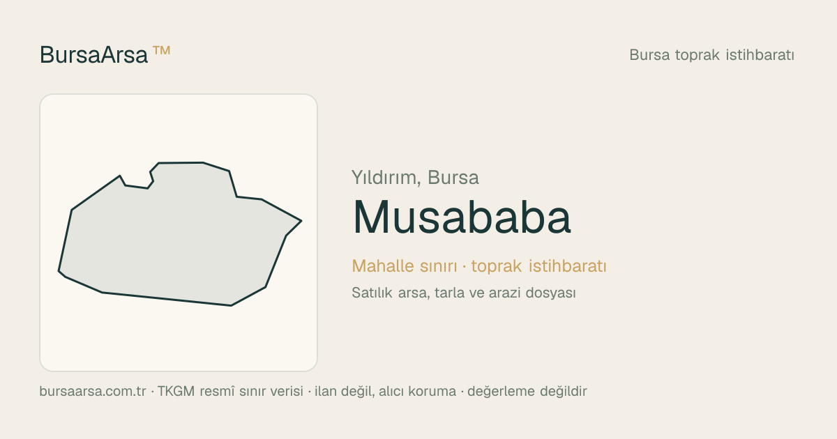 Musababa (Yıldırım) mahalle sınırı, TKGM kadastro verisi