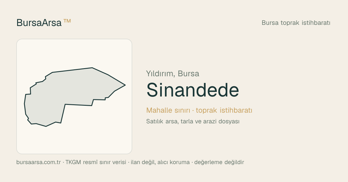 Sinandede (Yıldırım) mahalle sınırı, TKGM kadastro verisi