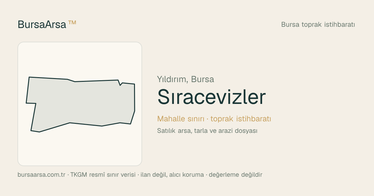 Sıracevizler (Yıldırım) mahalle sınırı, TKGM kadastro verisi