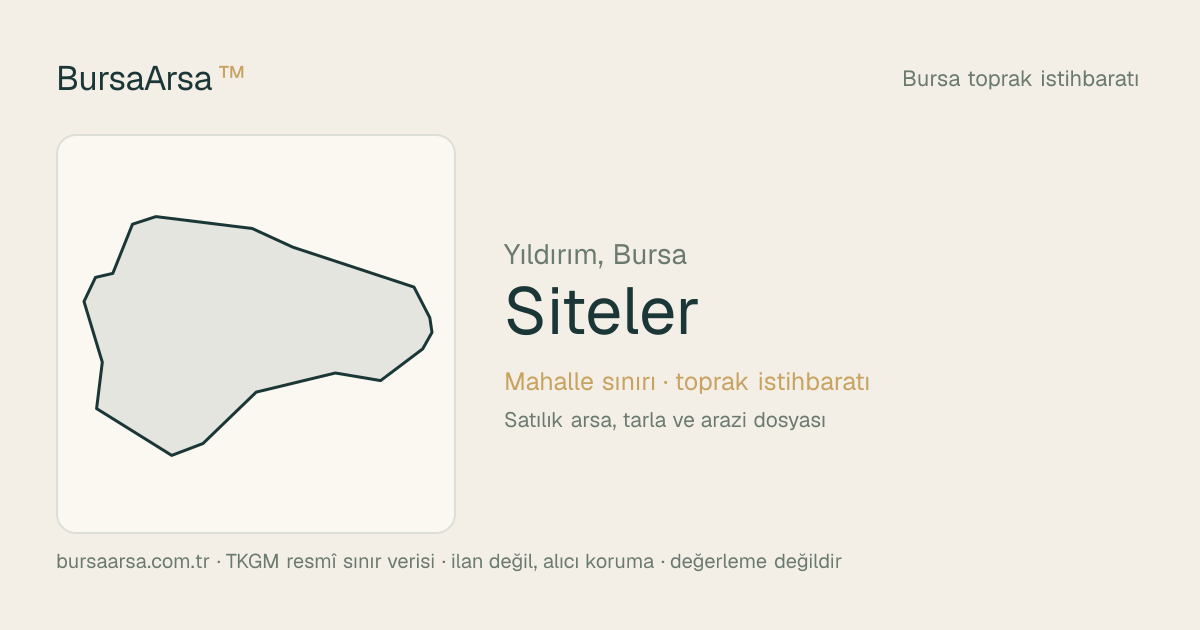 Siteler (Yıldırım) mahalle sınırı, TKGM kadastro verisi