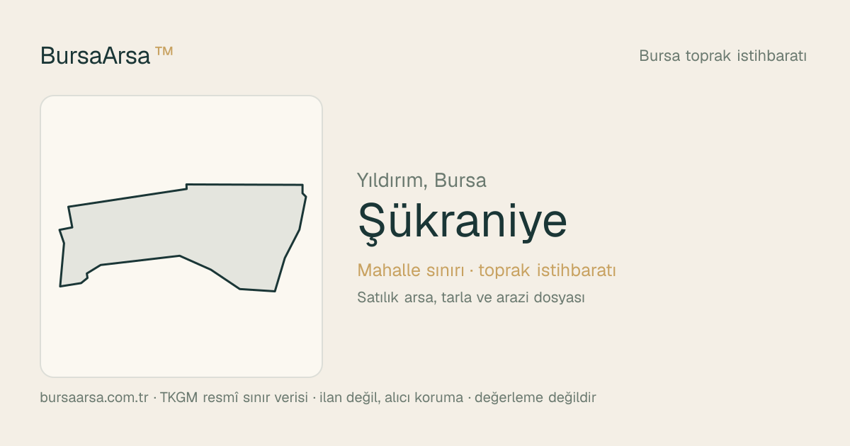 Şükraniye (Yıldırım) mahalle sınırı, TKGM kadastro verisi