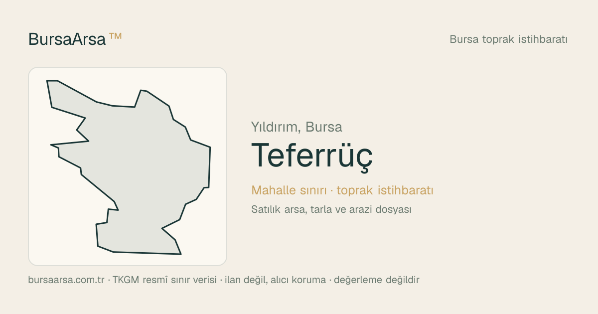Teferrüç (Yıldırım) mahalle sınırı, TKGM kadastro verisi