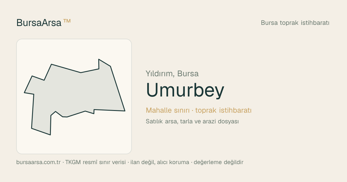 Umurbey (Yıldırım) mahalle sınırı, TKGM kadastro verisi