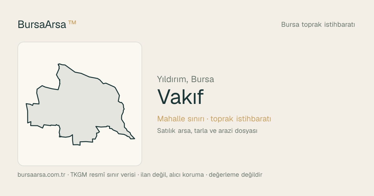 Vakıf (Yıldırım) mahalle sınırı, TKGM kadastro verisi
