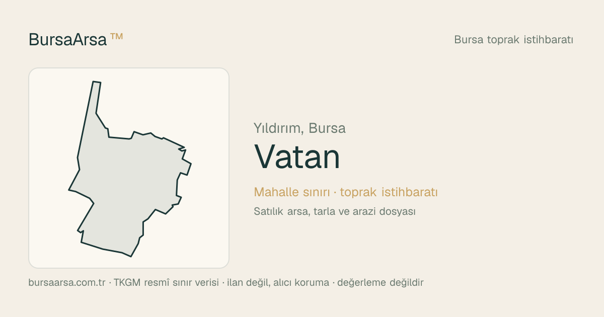 Vatan (Yıldırım) mahalle sınırı, TKGM kadastro verisi