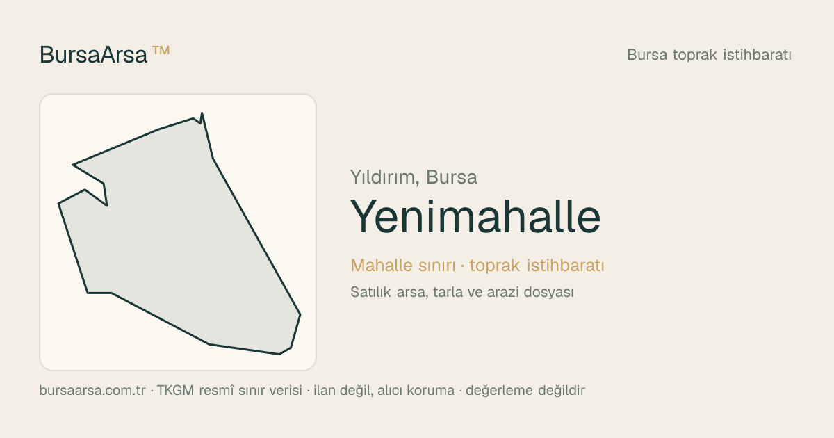 Yenimahalle (Yıldırım) mahalle sınırı, TKGM kadastro verisi