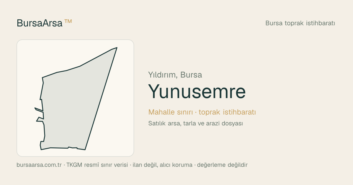 Yunusemre (Yıldırım) mahalle sınırı, TKGM kadastro verisi